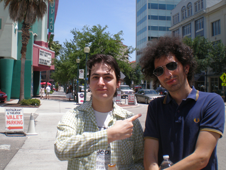 Filmmaker Azazel Jacobs and I, outside the Sarasota Film Festival